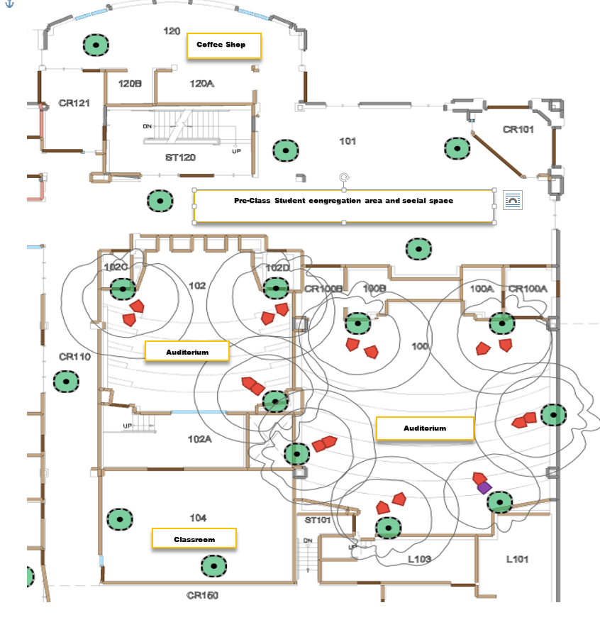 ATLAS first floor: Illustration of high-density Wi-Fi design