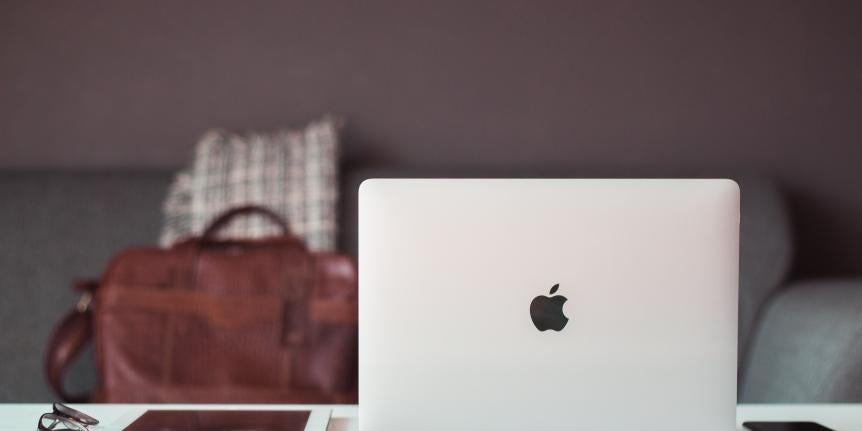 Decorative image of an apple laptop computer